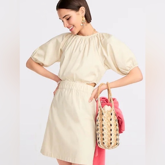 J.Crew Puff-Sleeve Cutout Mini Dress NWOT Size 4 - Picture 3 of 9